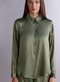 Intimissimi 100% hedvábí košile halenka zelená L - 8