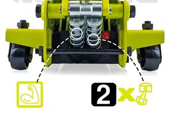 Nízkoprofilový zvedák 3T, Dvoupístkový, Nový, Nepoužitý - 8