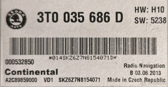 Škoda Columbus RNS510 3T0035686D LED DAB aktualizované - 8