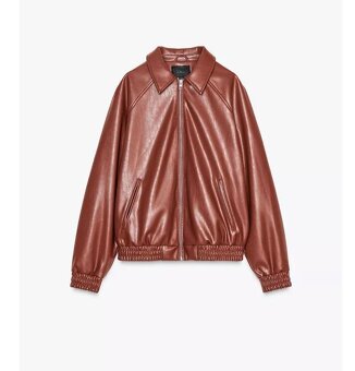 Koženková bomber bunda zn. ZARA - NOVÁ S VISAČKOU - 8