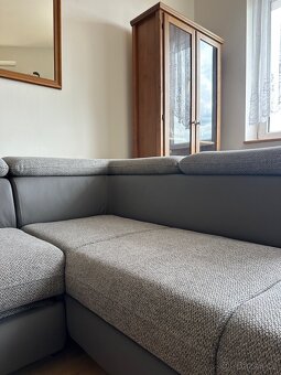 Moderní rozkládací rohová sedačka s úložným prostorem, šedá, - 8