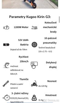 Elektrická koloběžka Kukirin G3 - 8