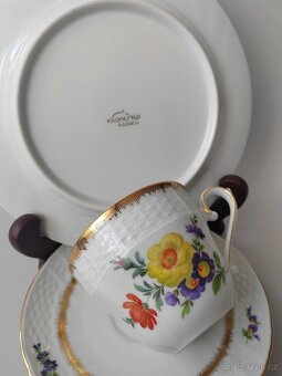 Krásná porcelánová snídaňova sada/trio Kronester Bavaria - 8