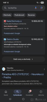 Aeg prač̣ka 7kg vrch.parní.typ vyfocený. - 8