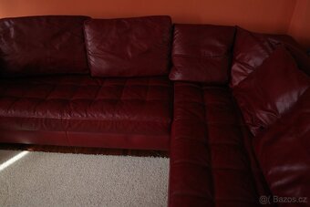 NATUZZI bordová kožená sedací souprava/ pohovka - 8