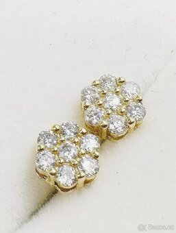 Zlaté náušnice s diamanty / brilianty NOVÉ - 8