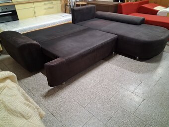 Sedacka rohová rozkládací hnědá - 8