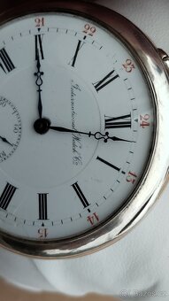 Krásné starožitné stříbrné hodinky IWC Schaffhausen, medaile - 8