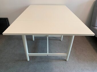 Dřevěný bílý stůl IKEA INGATORP - 8