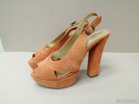Oranžové semišové lodičky vel.40 - 8