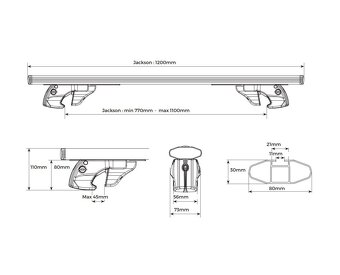 Sřešní nosič (příčníky) Menabo 120 cm Italy , jak nový - 8