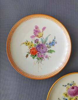 Nádherný porcelánový talíře (Míšeňský Kytice) - 8