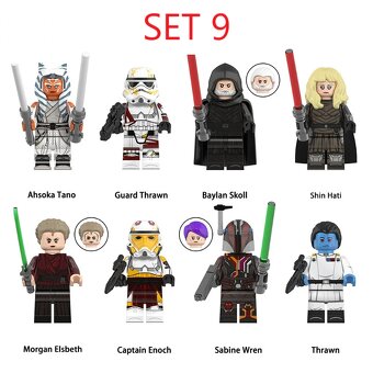 Rôzne figúrky Star Wars 4 (8ks) typ lego - nové - 8