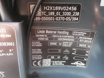 LINDE H50D-02 pozicionér + boční posuv + váha 2019 - 8
