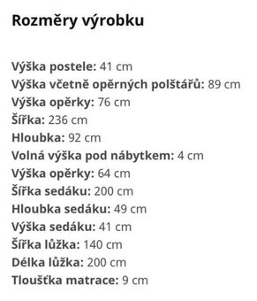 Rozkládací sedačka IKEA GRIMHULT - TOP stav - 8