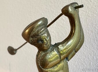 Těžítko soška dekorace golf golfista mosaz DÁREK - 8