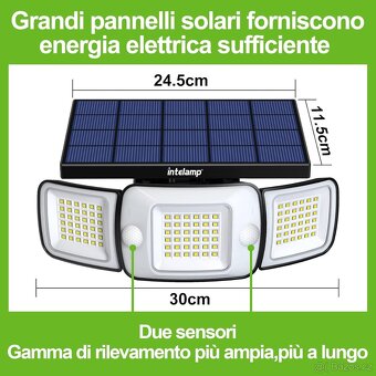 Venkovní solární svítidlo INTELAMP 1200LM, 6000mAh - 8