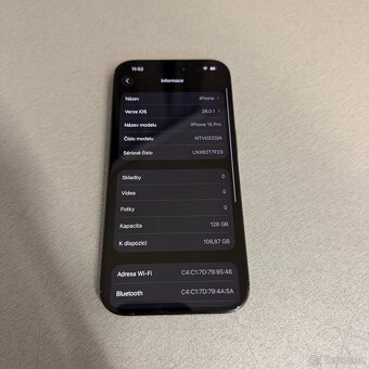 iPhone 15 Pro 128GB modrý, 100% baterie, rok záruka - 8