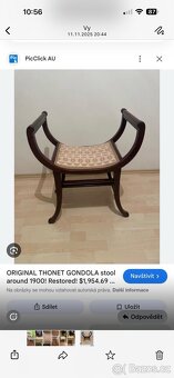 Thonet “Gondola” 1900, sběratelství, historie, starožitnost - 8
