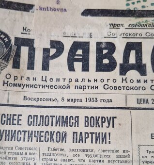 Úmrtí Stalin,Úmrtí Gottwald - i Pravda a Gazeta noviny - 8