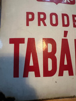 Starožitná smaltovaná cedule PRODEJ TABÁKU - 8