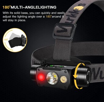 Čelovka Wurkkos HD50, LED, USB-C, 4000L, 5000 mAh PECKA - 8