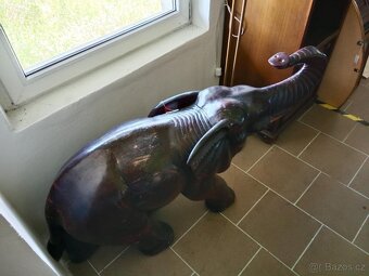 Dřevění sloni, 2 ks, XXL 20. století, s exotického dřeva - 8