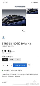 Střešní nosiče příčniky BMW X3 - 8
