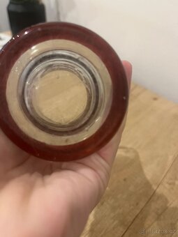 Rubínová sklenice s nápisem,ke zbroušení. - 8