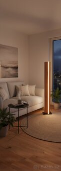 Designová dubová stojací lampa s LED a stmívačem (140 cm) - 8