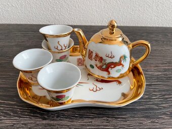 Značený čínský čajový servis porcelánový drak - 8