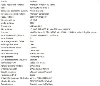 Prodám notebook Lenovo G50 - 30 - 8