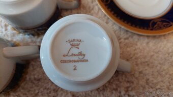Retro porcelánový čajový/kávový servis kobalt Leander - 8