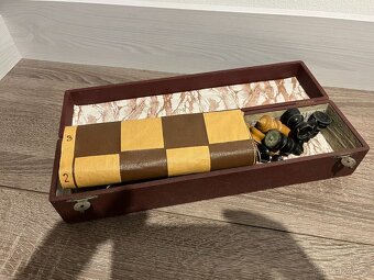 Prastaré dřevěné šachy kompletní - 8