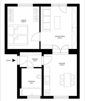 Pronájem moderního bytu 2+1, 50 m² po kompletní rekonstrukci - 8