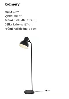 Ikea stojací lampa Hektar tmavě šedá - 8