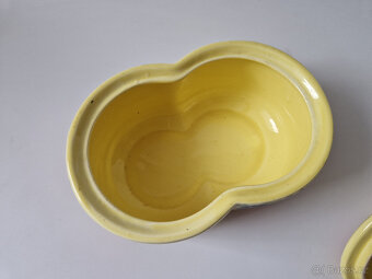 Stará keramická dóza ruční malba asi malírna Klenčí 30léta - 8