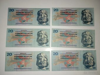 BANKOVKY 20 KČS 1970, SÉRIE H + L, PĚKNÉ STAVY - 8