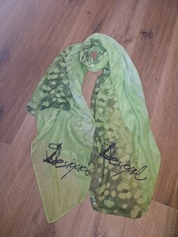 Desigual dámský značkový šátek šála zelený jako nový - 8
