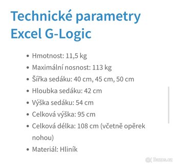 Invalidní odlehčený vozík EXCEL G-Logic - 8