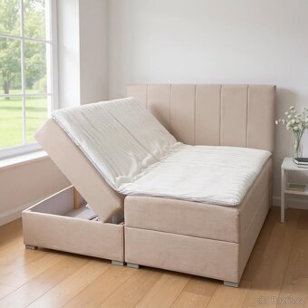 Nove Manželské postele 180/200 béžový - 8