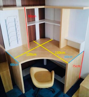 Rohový psací / kancelářský stůl IKEA Mikael - 8