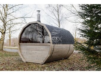 Finská sudová sauna 3 m s terasou - 8