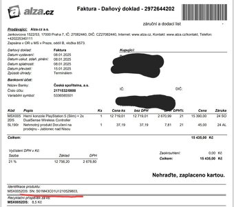 Playstation 5 slim s mechanikou ZÁNOVNÍ(záruka do 8.1.2027) - 8