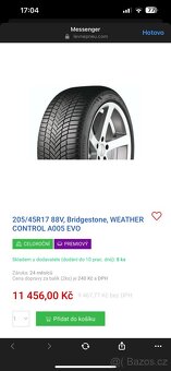 Celoroční Pneumatiky Bridgestone 205/45/r17 - 8