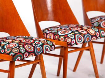 4x krásné jídelní židle TON s novým čalouněním. - 8