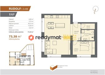 Prodej novostavby bytu Rudolf 2+kk, 77 m2, Hodonín - 8