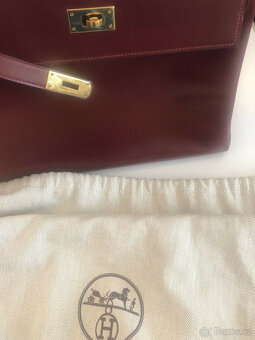 Originální kabelka Hermès Kelly 32, velmi dobrý stav, vínově - 8