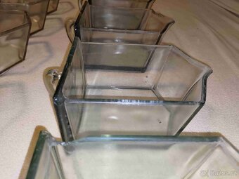 Skleněné dózy (šuplíčky) historické velké - 8