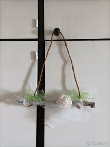 Svatební výzdoba, dekorace, svícny, organza, konfety, holub - 8